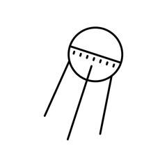 Sputnik Satellite Space History Line Icon