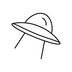 UFO Flying Alien Spaceship Line Icon