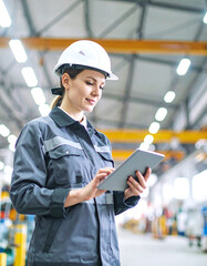 Innovative female mechanical engineer industrial facility career spotlight workshop professional insight engineering excellence