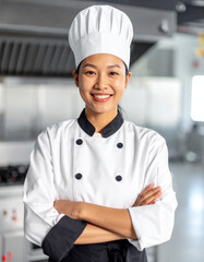 Culinary passion female chef professional kitchen portrait photography modern cuisine close-up empowerment