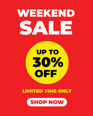 Weekend Offer Banner &ndash; Up to 30% Off &ndash; Flash Discount Template