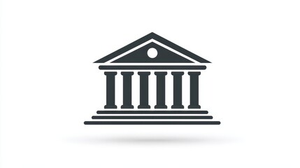 Courthouse icon representing legal system, governmental power, and justice principles, ideal for professional presentations addressing law related themes