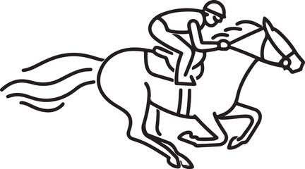 Jockey riding a galloping horse in a race horse racing