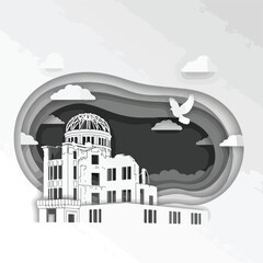 Hiroshima Atomic Bomb Dome A Paper Cut Art Depiction of Peace and Remembrance