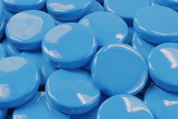 Colorful  circular tokens scattered across a surface create an eye-catching pattern in a vibrant display