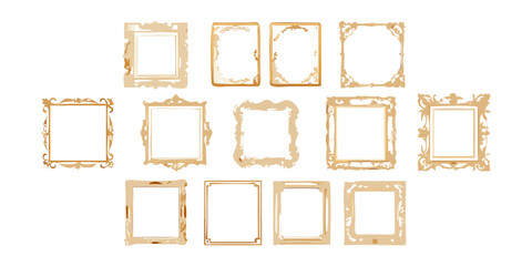 Vector frames collection decorative vintage picture frame photo frame design set