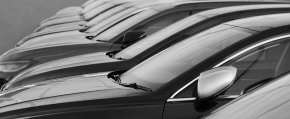 cars are in row. Official Dealer sale retail center, Motor Corporation is a Japanese automotive...