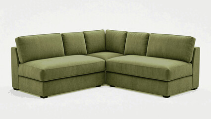  Soft Shelter Living room sofa green isolated watercolor vector illustration svg