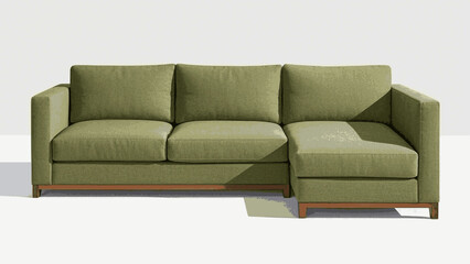 Gentle Hearth Living room sofa green isolated watercolor vector illustration svg