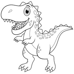 Cartoon tyrannosaurus rex line art