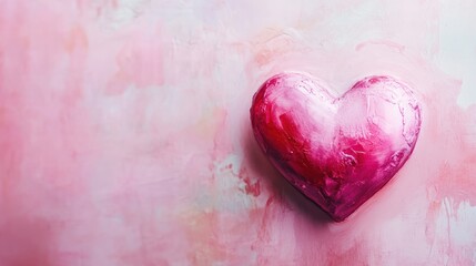 Artistic heart painting with pink color palette creates a tender aesthetic