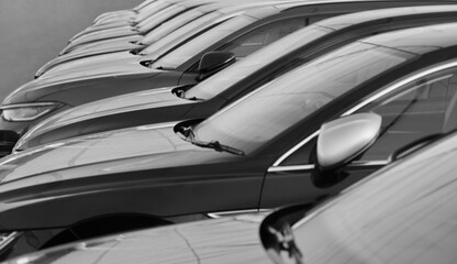 cars are in row. Official Dealer sale retail center, Motor Corporation is a Japanese automotive...