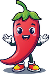 Obraz premium Spicy Character: Joyful Red Pepper Illustration