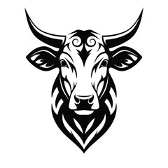 Cow head silhouette icon symbol. Vector illustration