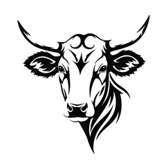 Cow head silhouette icon symbol. Vector illustration