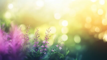 Dreamy wildflowers with a luminous bokeh background creating a serene ambiance