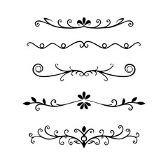 Wedding decorative elements. Divider ornament, borders, vintage line separators. Hand drawn vector illustration isolated on white background.gold ornament decorate frame border pattern Thai art	