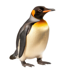 Fototapeta premium Majestic King Penguin Standing Proud with Vibrant Colors Displaying Unique Feather Patterns in Natural Elegance transparent background