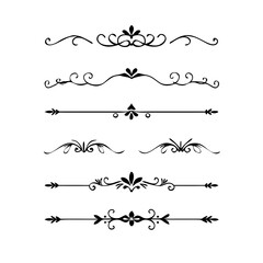 Wedding decorative elements. Divider ornament, borders, vintage line separators. Hand drawn vector illustration isolated on white background.gold ornament decorate frame border pattern Thai art	