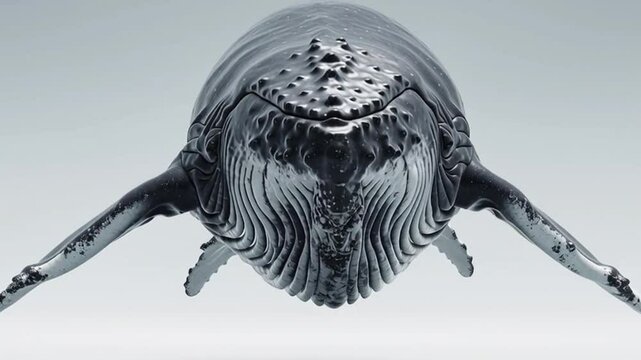 Black and White Humpback Whale Swimming Toward Camera