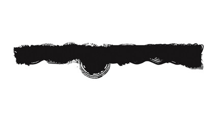 Black Grunge Brush Stroke Banner with Transparent Background PNG