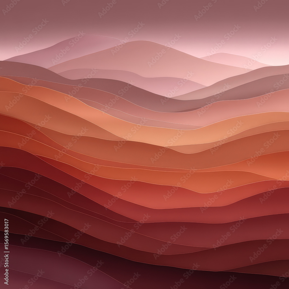 Aufkleber abstract seamless pattern of desert shapes and mirage in warm tones for background or wallpaper usag