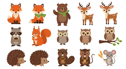 Foxes, Bears, Deer, Owls, and More in a Cute Illustration Style