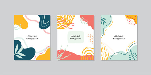 Naklejka premium Memphis abstract organic shapes background