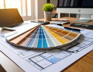 Color Palette On Desk In Office Workspace