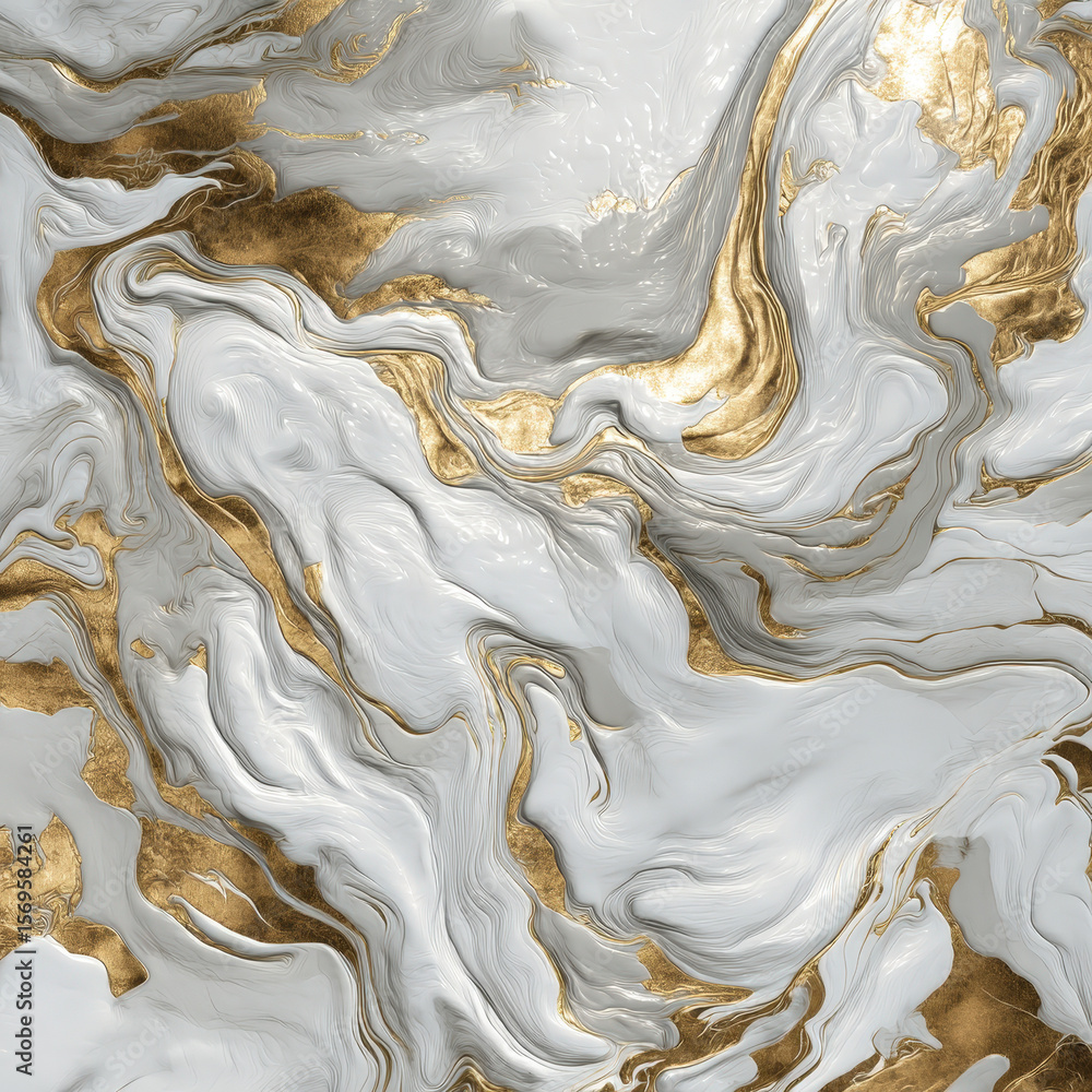 Poster elegant abstract marble veining pattern with gold accents in a seamless design for background or wal
