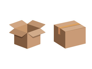 cardboard box on white background