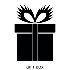 Black Gift Box Silhouette. Elegant Gift Box Vector Icons &ndash; Wrapped Present Clipart with Ribbons for Holidays and Celebrations. Gift Box, Silhouette, Vector Icons, Clipart, Ribbons, Hearts, Celebration