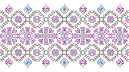 Hmong ethnic pattern, a combination of spiral and leaf-like patterns.