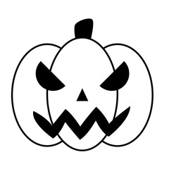 ジャック・オ・ランタン　モノクロ怒り顔