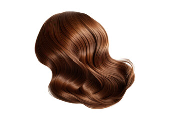 Naklejka premium long brown glossy female hair isolated on white or transparent png