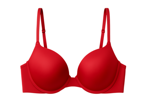 Red bra isolated on transparent background