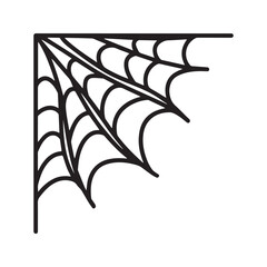 Spider Web Corner Silhouette Vector Graphic Design