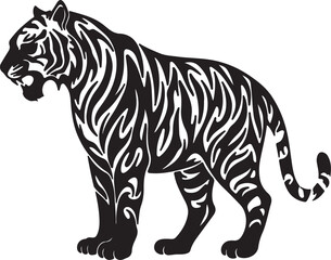 Obraz premium Zebra illustration in high-contrast black and white with ornate swirling tribal patterns on a clean white background for graphic design use