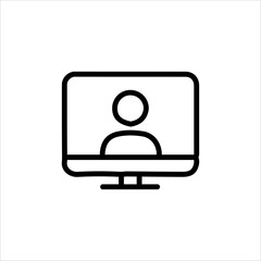 Flat Style Home Office and Online Work Symbols