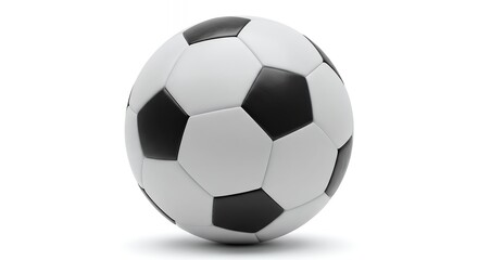 Obraz premium Classic Black and White Soccer Ball on White Background