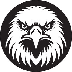 Majestic Eagle Silhouette Vector in Black and White | Wildlife Art Print