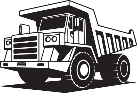 Heavy duty mining truck silhouette dump truck heavy equipment