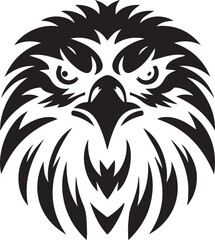 Majestic Eagle Silhouette Vector in Black and White | Wildlife Art Print