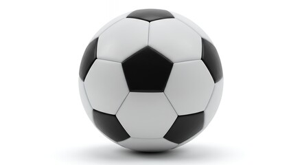 Naklejka premium Classic Black and White Soccer Ball on White Background
