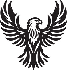 Majestic Eagle Silhouette Vector in Black and White | Wildlife Art Print