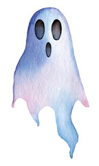 Cute ghost illustration with soft colors perfect for Halloween decorations and themed crafts