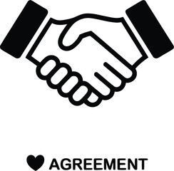 Obraz premium A black and white graphic of a handshake symbolizing agreement and business partnership icon design