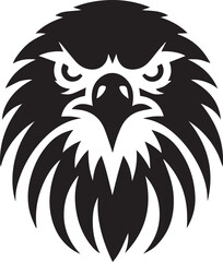 Majestic Eagle Silhouette Vector in Black and White | Wildlife Art Print