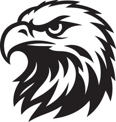 Majestic Eagle Silhouette Vector in Black and White | Wildlife Art Print