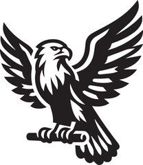 Majestic Eagle Silhouette Vector in Black and White | Wildlife Art Print